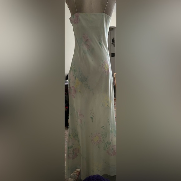Richard Warren almost new spaghetti strap floral/beaded maxi dress size 10 - Picture 2 of 5